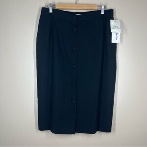 Vintage 100% Wool Liz Claiborne Classic Front Button Midi Skirt Size 16 NWT